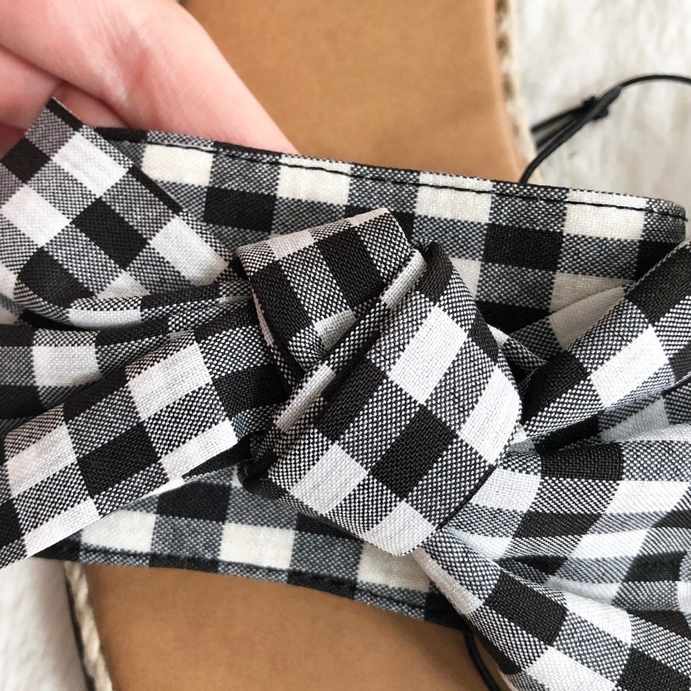 SOLD LOFT Outlet | Gingham Bow Slide Sandals *NWT* - Picture 11 of 11